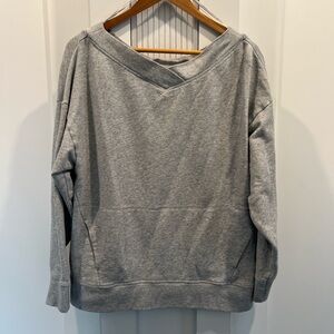 Fabletics Light Gray V-Neck Sweater